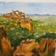 Old painting jean laville st germain roussillon + wooden frame