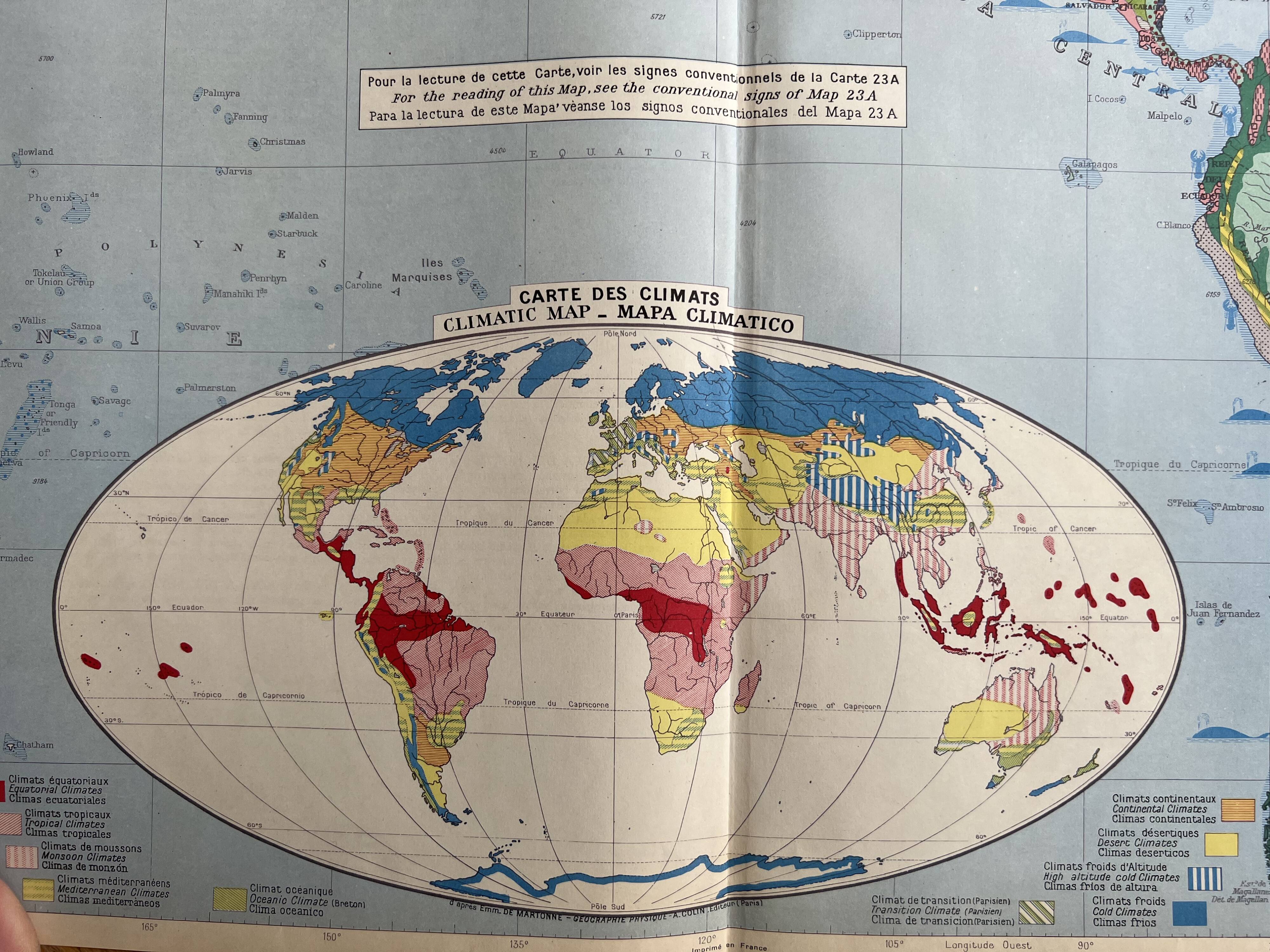 Old Agricultural Map of the New World & Map of Climates | Amériq