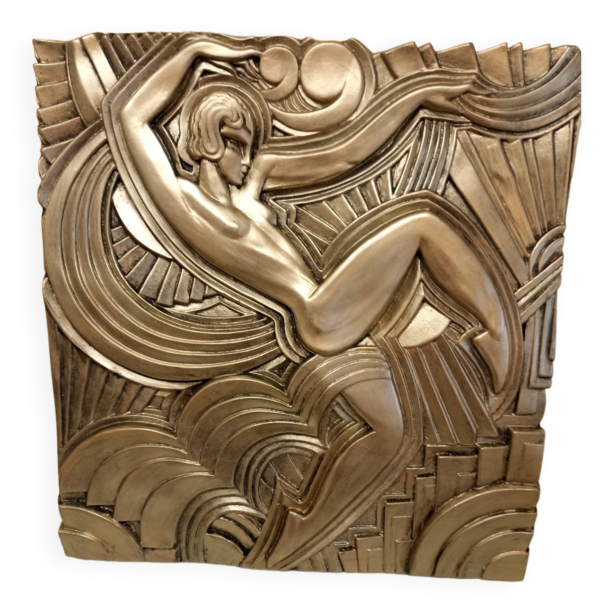 Large Art Deco bas-relief dancer "Folies bergère" after Maurice Picaud
