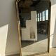 Large gilded mirror 19th century rounded corners mercury glass Louis XVI style