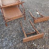 Long Bamboo and rattan chair 1900