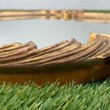 Old mirror in carved wood and gilded leaf, Louis XV rocaille style, twentieth century 59x87cm