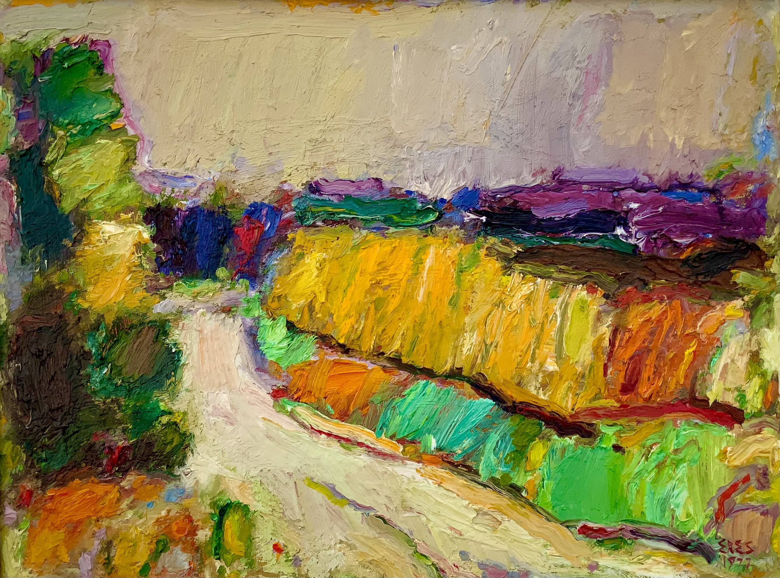 Vintage Original Expressionist Oil On Canvas By A. Eres, 1977