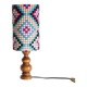 Vintage 70s bedside lamps, printed lampshades