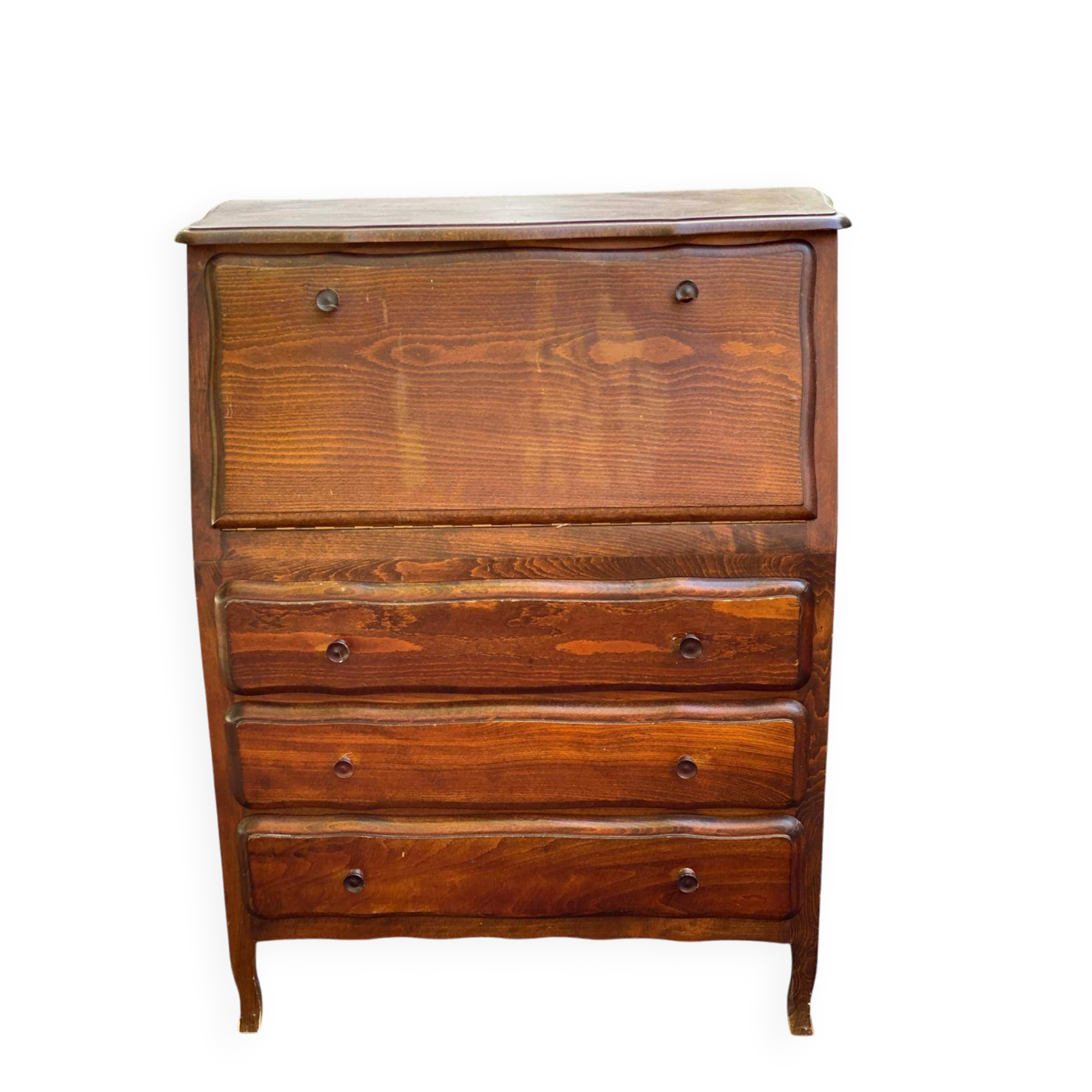 Louis XV style solid wood secretary