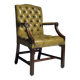 Green leather tufted office chair
