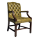 Green leather tufted office chair