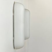 Pair of vintage oblong opaline wall lights, France 1970