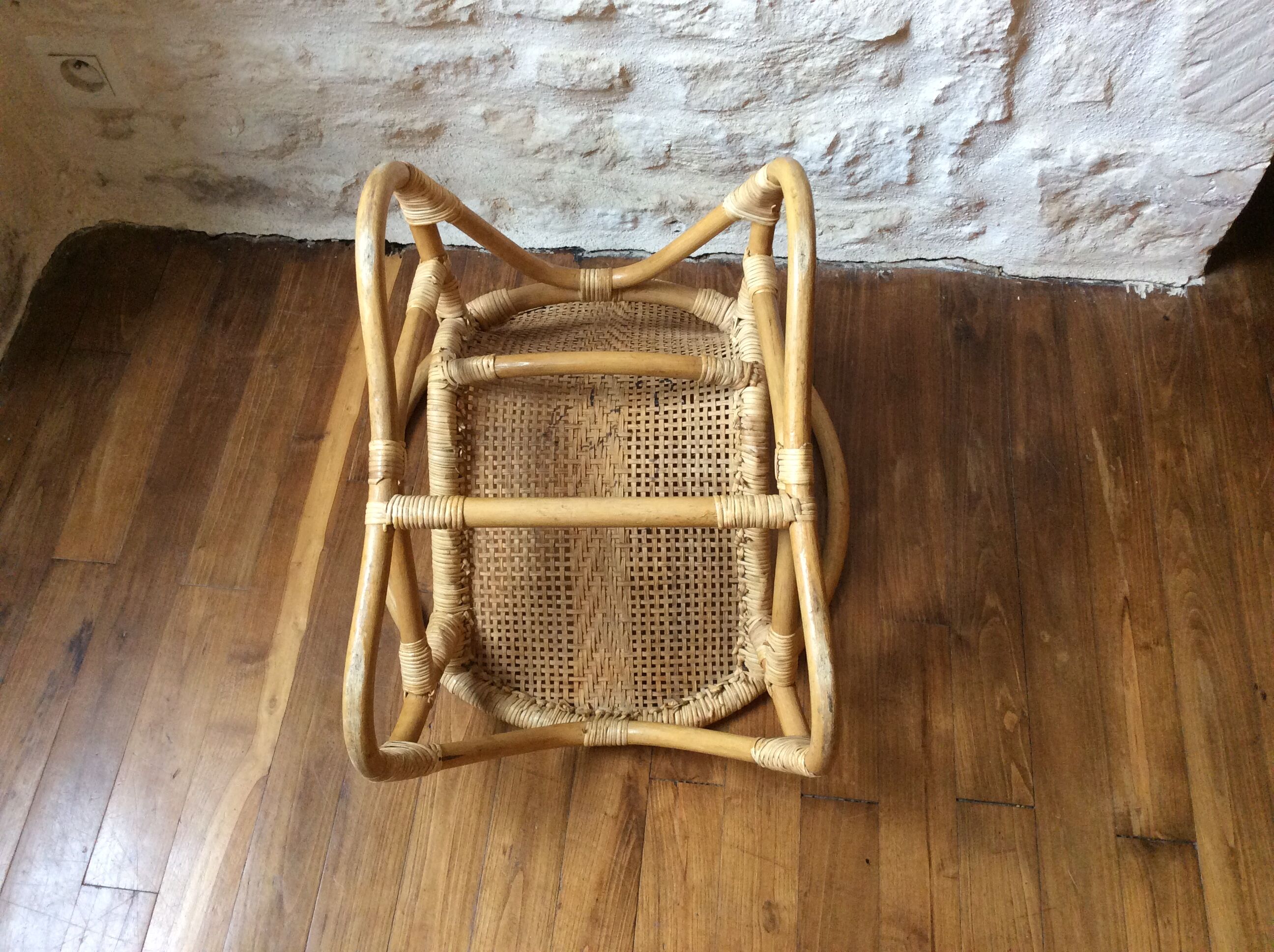Wicker and rattan child armchair 50