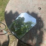 Miroir, centre de table, à poser, biseaute et ciselé, art deco