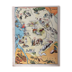 Old illustrated map of the vendée poitou charentes regions - jp pinchon