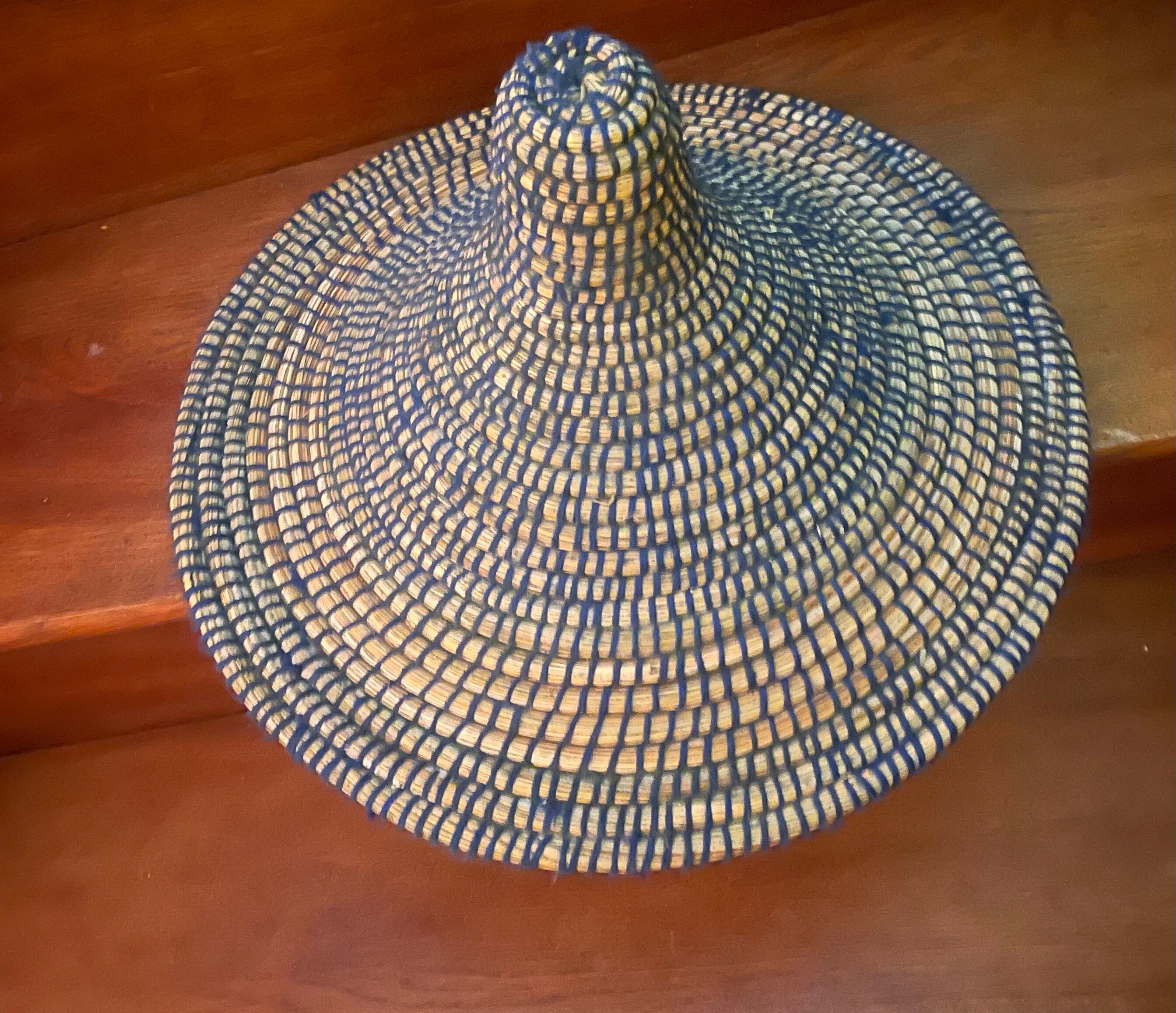 Raffia laundry basket