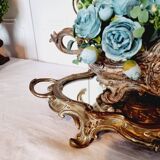 French Art Nouveau planter and "above all" in silver-plated metal and mirror dating from 1900 or earlier