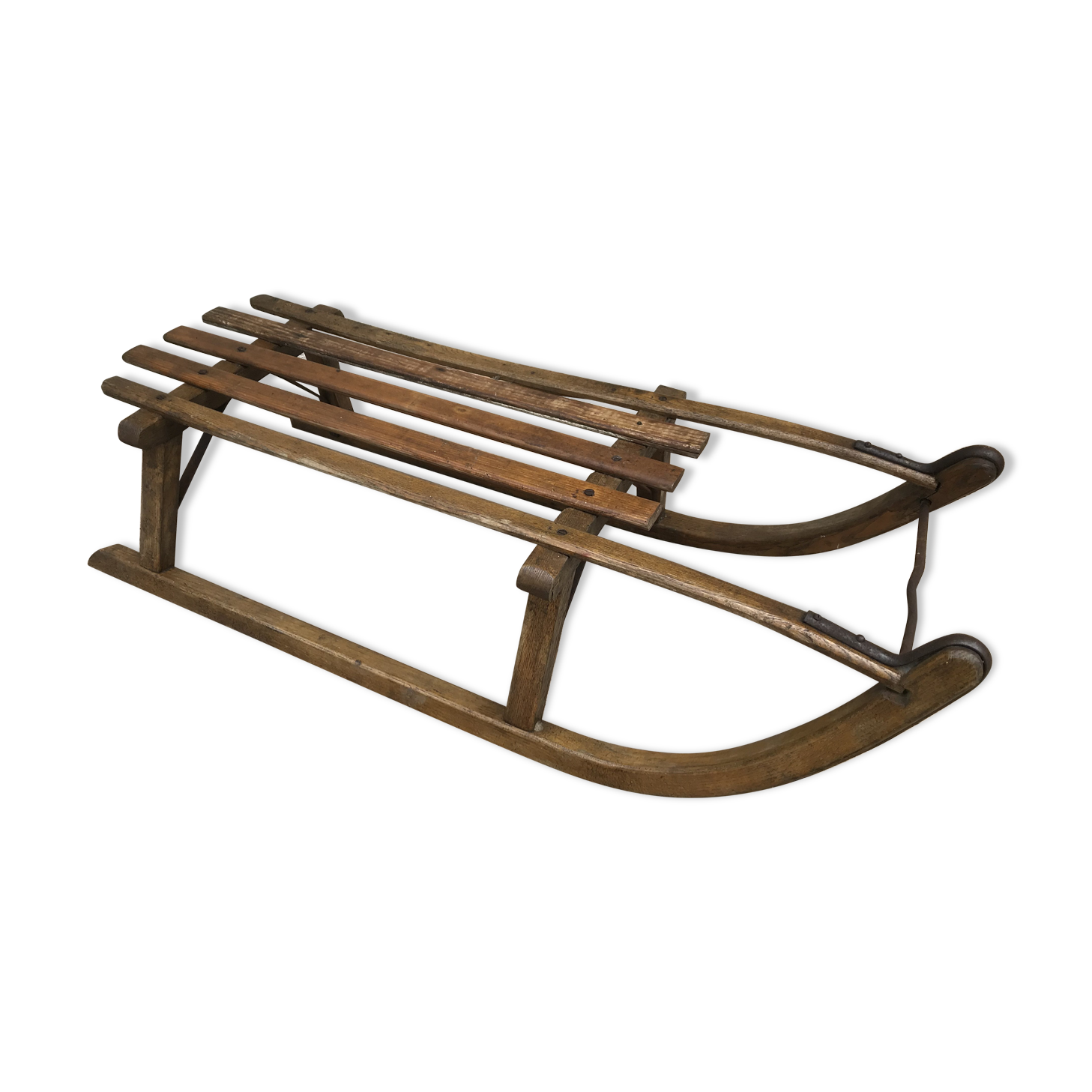 Old 50s painted wooden sled