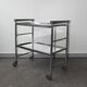 Chariot de bar aluminium 2 plateaux miroir 60's.