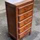 Art Deco chest of drawers in solid wood and tiles with 5 drawers, 1960s