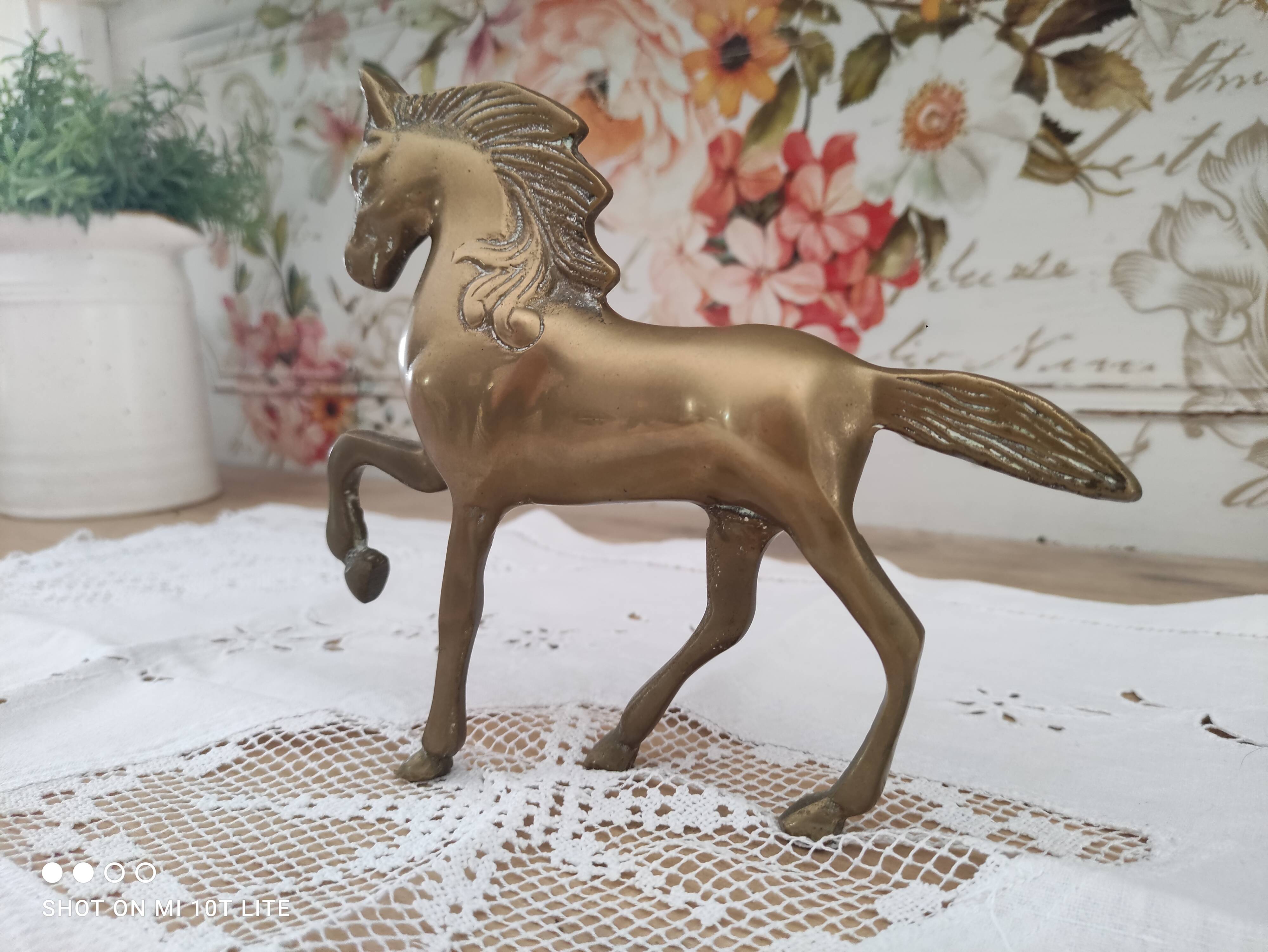 Vintage brass horse
