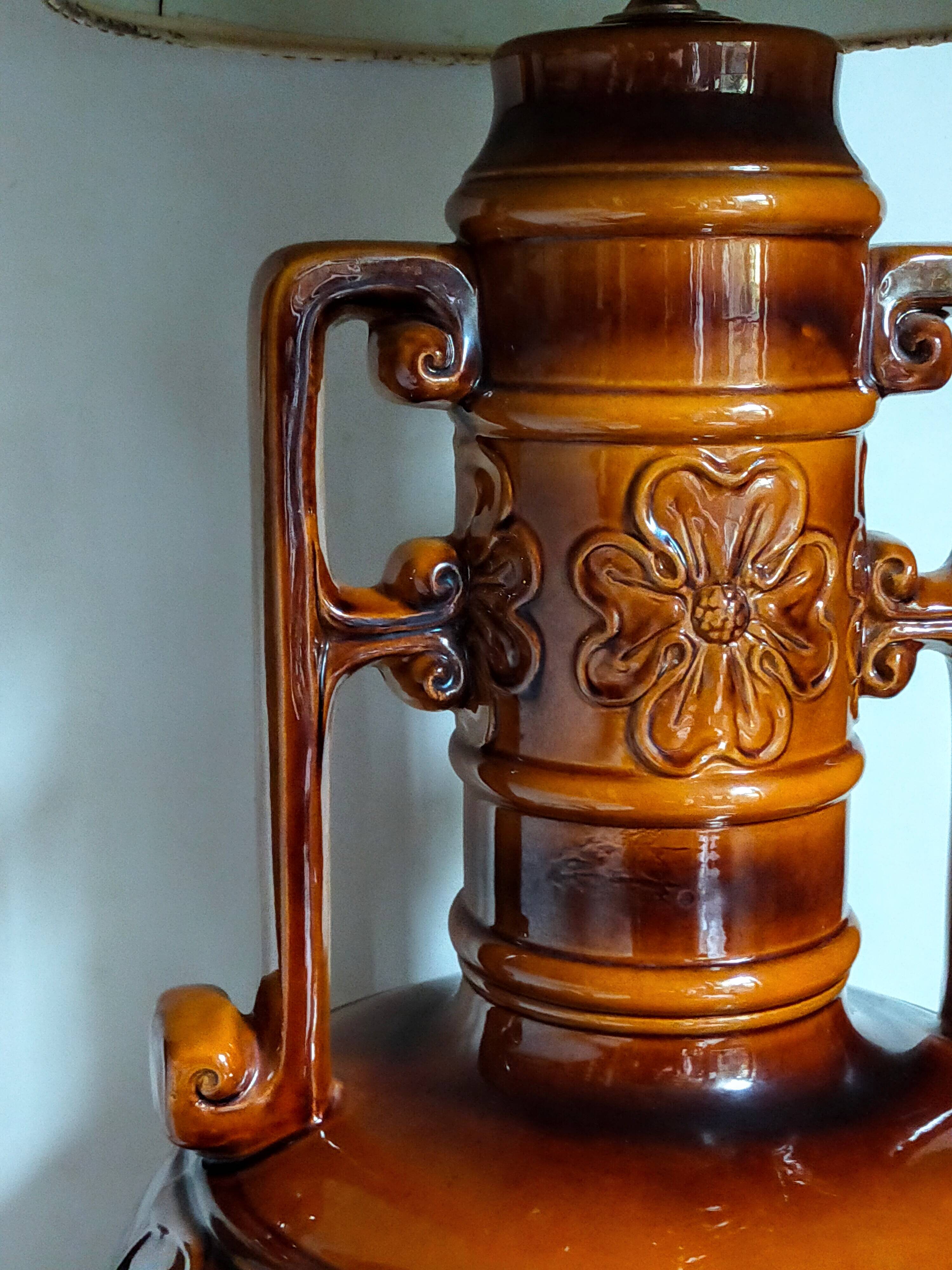 West germany ceramic floor lamp 70s
