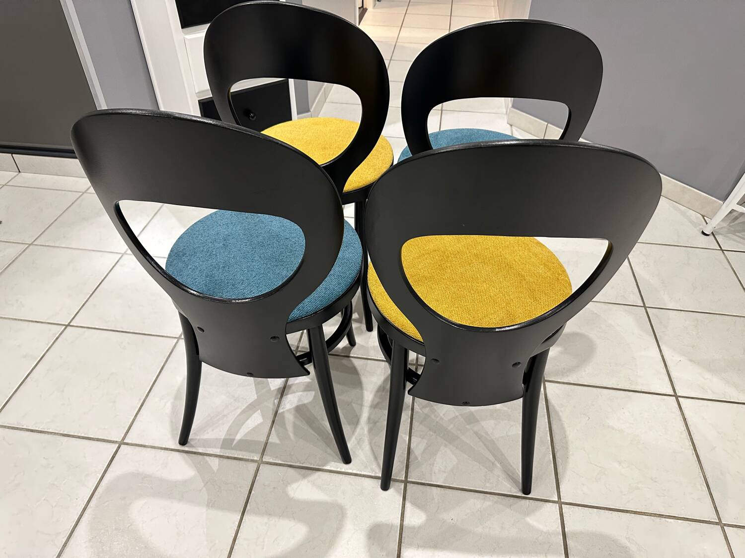 Set of 4 Baumann Bistro chairs, Mouette model, vintage 1970