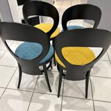 Set of 4 Baumann Bistro chairs, Mouette model, vintage 1970