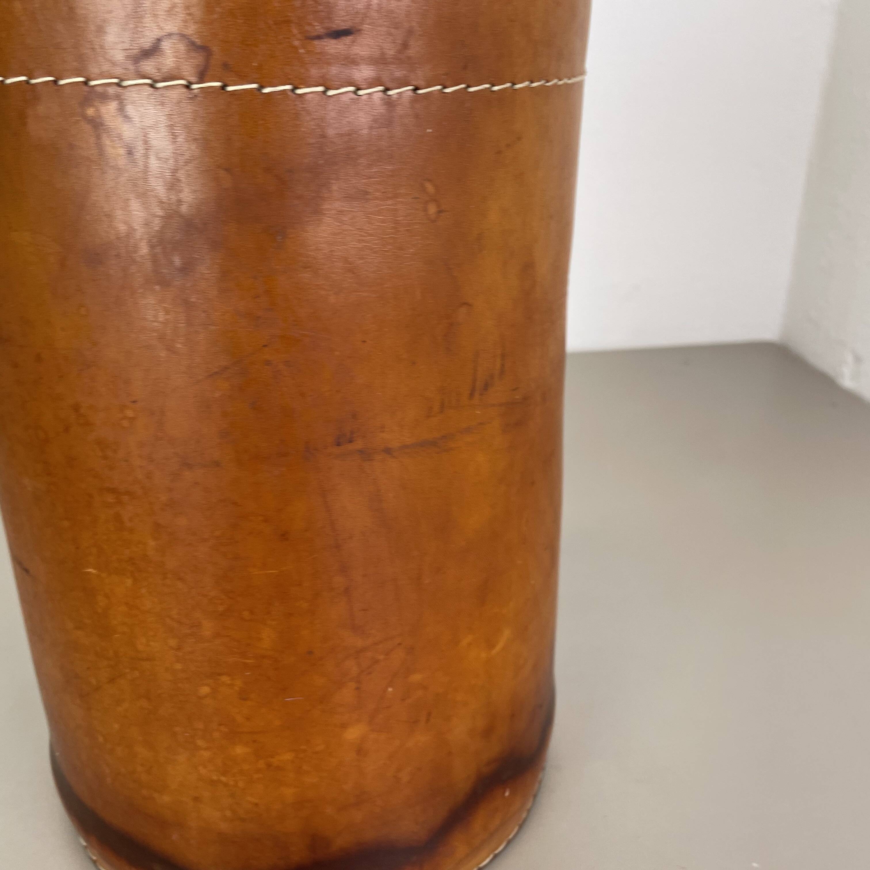 lovely real leather paper bin basket by Torben Ørskov & Co Denmark, 1960s