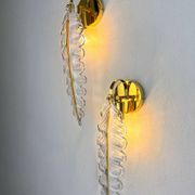 Pair of "Leaf" wall sconces by Murano Mazzega Italy, 1970s