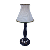 Old wooden table lamp with inlays