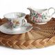 Rustic French Provence Large Round Handled Wicker Tray, France