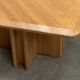Ensemble de trois tables gigognes en chêne blond, années 80