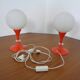 Glass and Plastic Tulip Bedside Lamps, 1970s, Set of 2