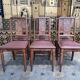 6 Art Deco period chairs in mahogany and leather