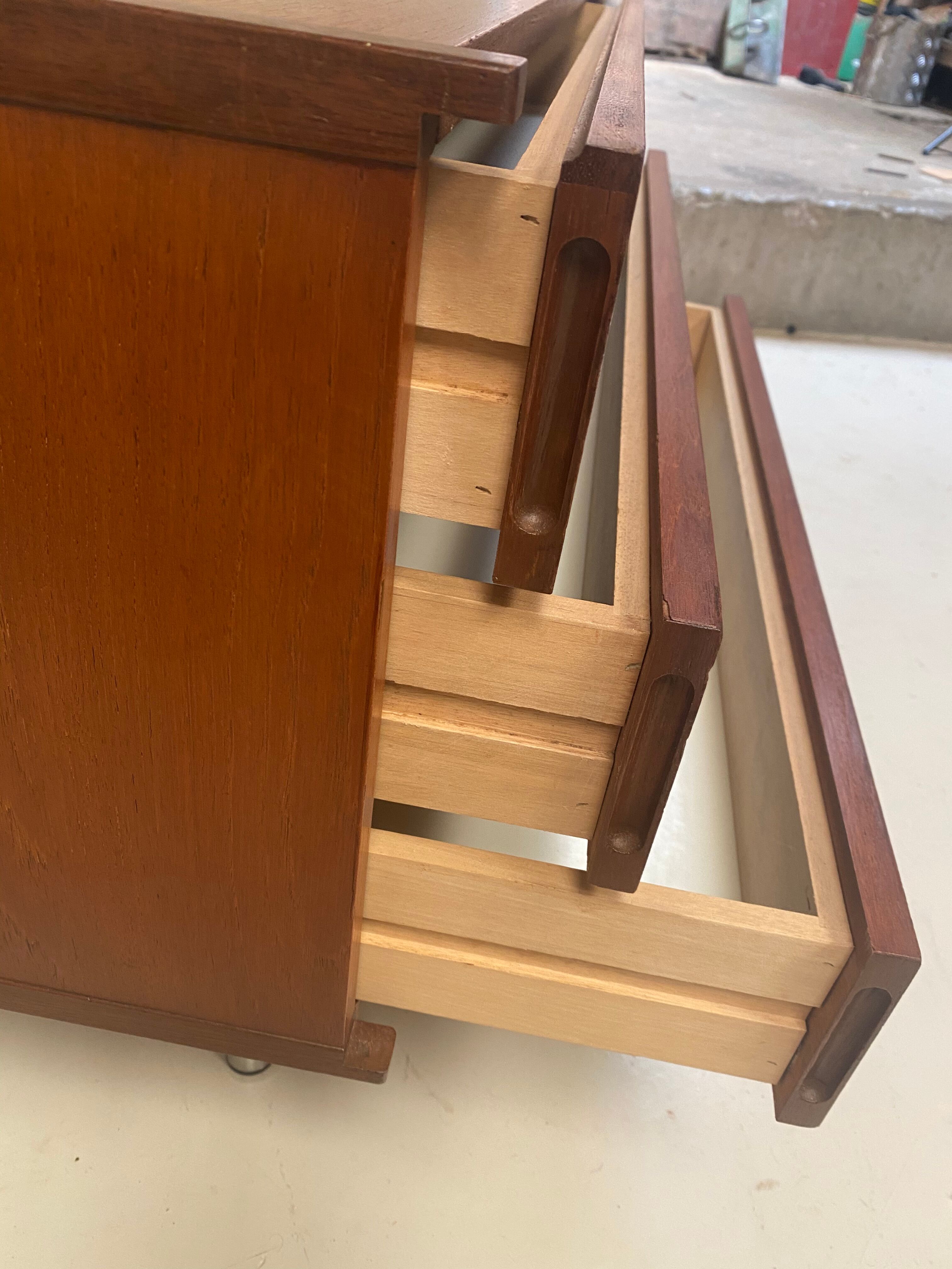 Midcentury Danish teak low chest of drawers