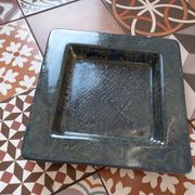 Centrepiece or large ceramic catchall in glazed ceramic signed Vila Clara.