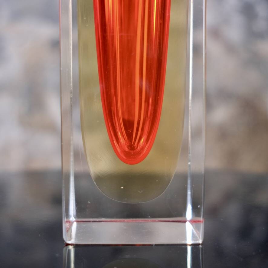 Large red Sommerso Murano vase, Italy, 1960s