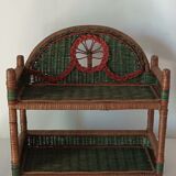 Vintage wicker wall shelf