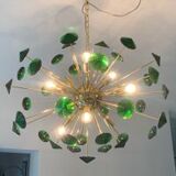 Green “coni” murano glass sputnik oval chandelier
