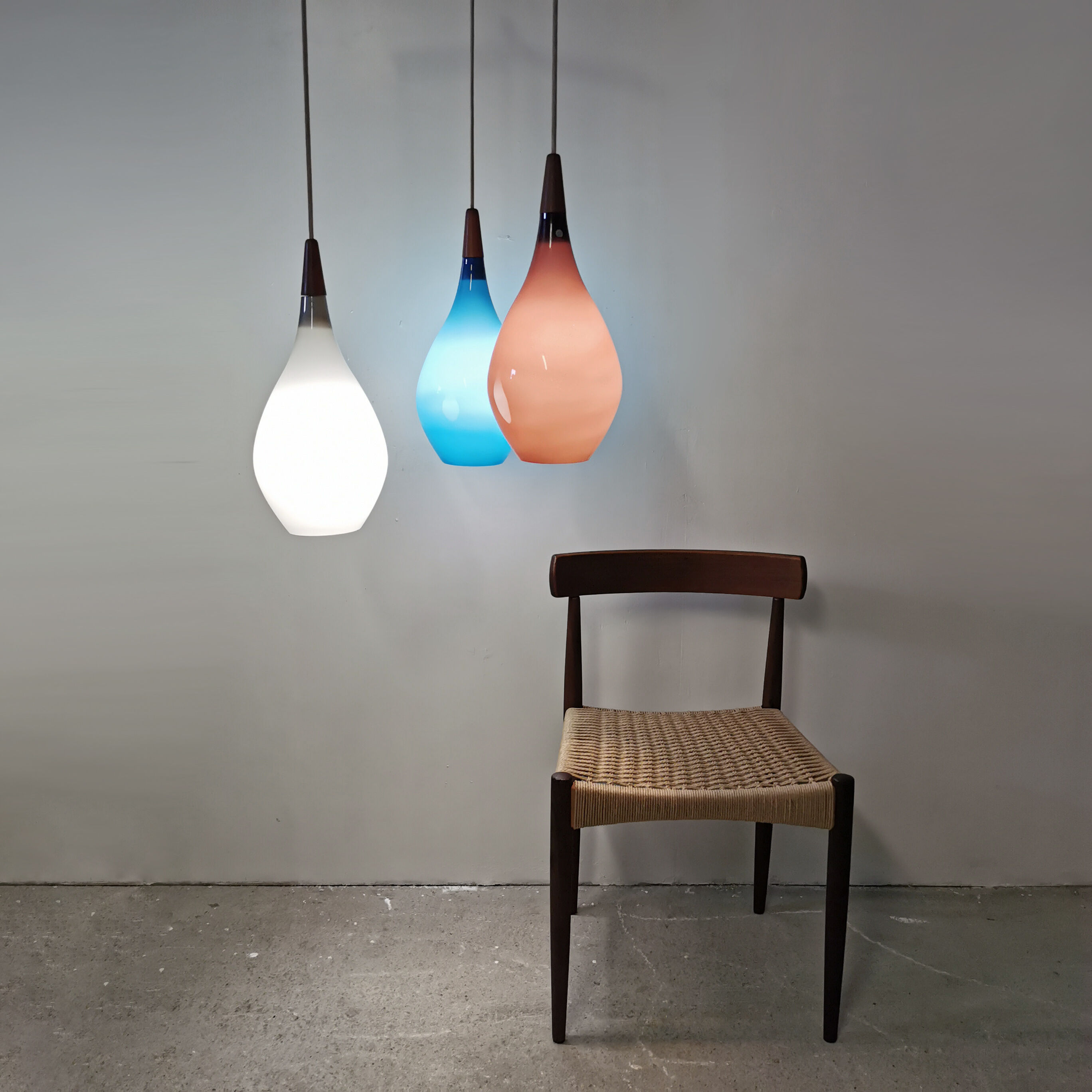 Scandinavian blown glass hanging Holmegaard 1960