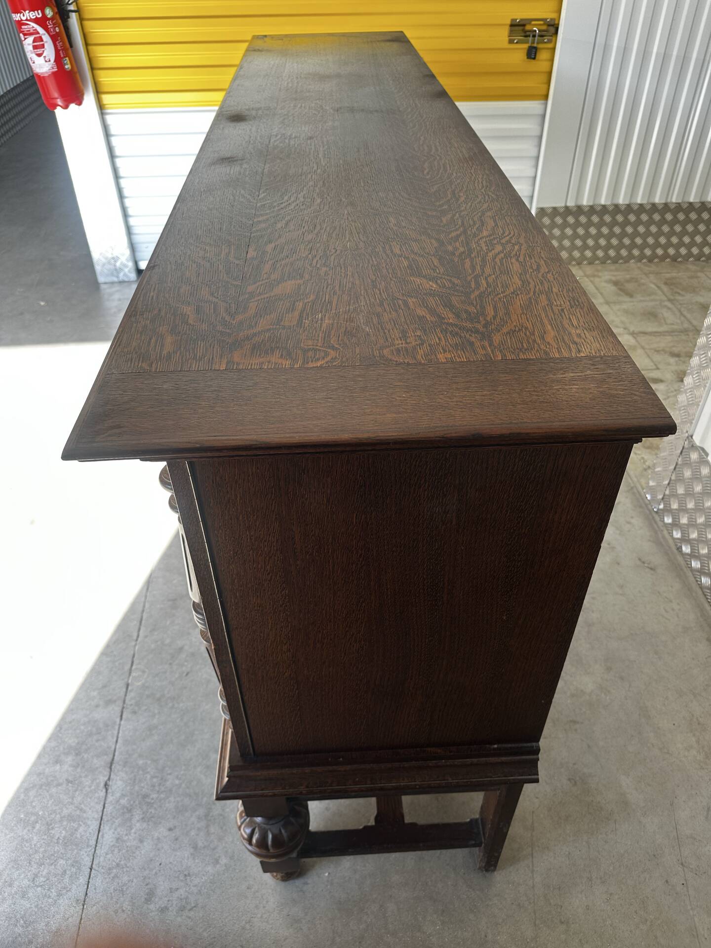 Large carved oak buffet in neo-Renaissance style, mid-20th century.