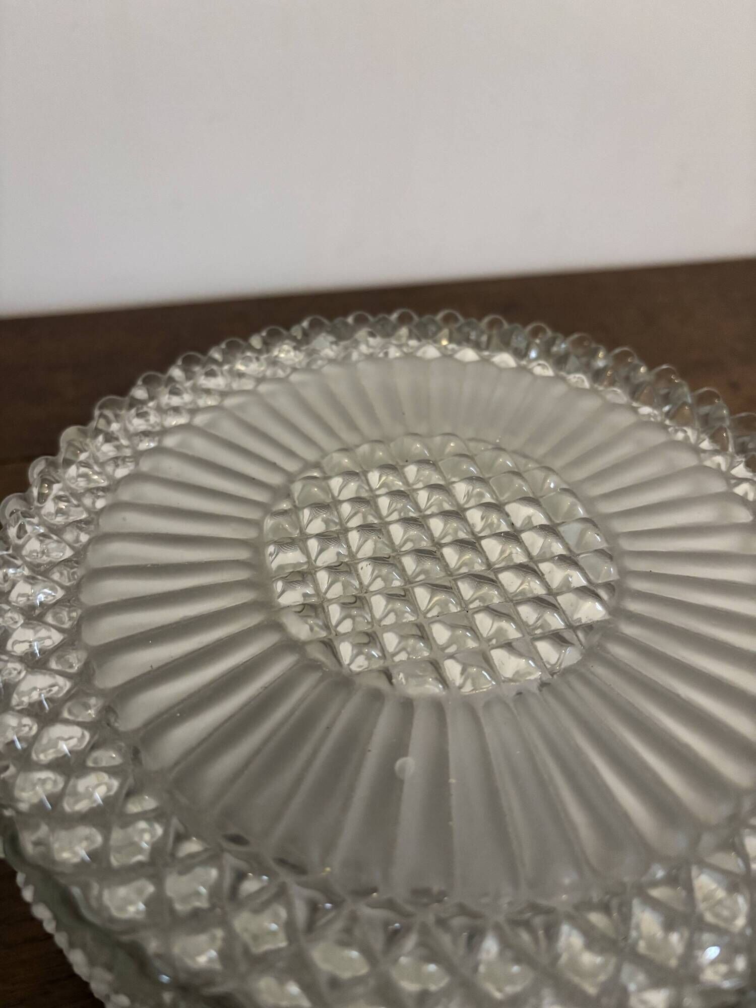 Vintage glass ceiling light "diamond points"