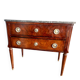 Commode en plaquage de bois de style Louis XVI et plateau en marbre