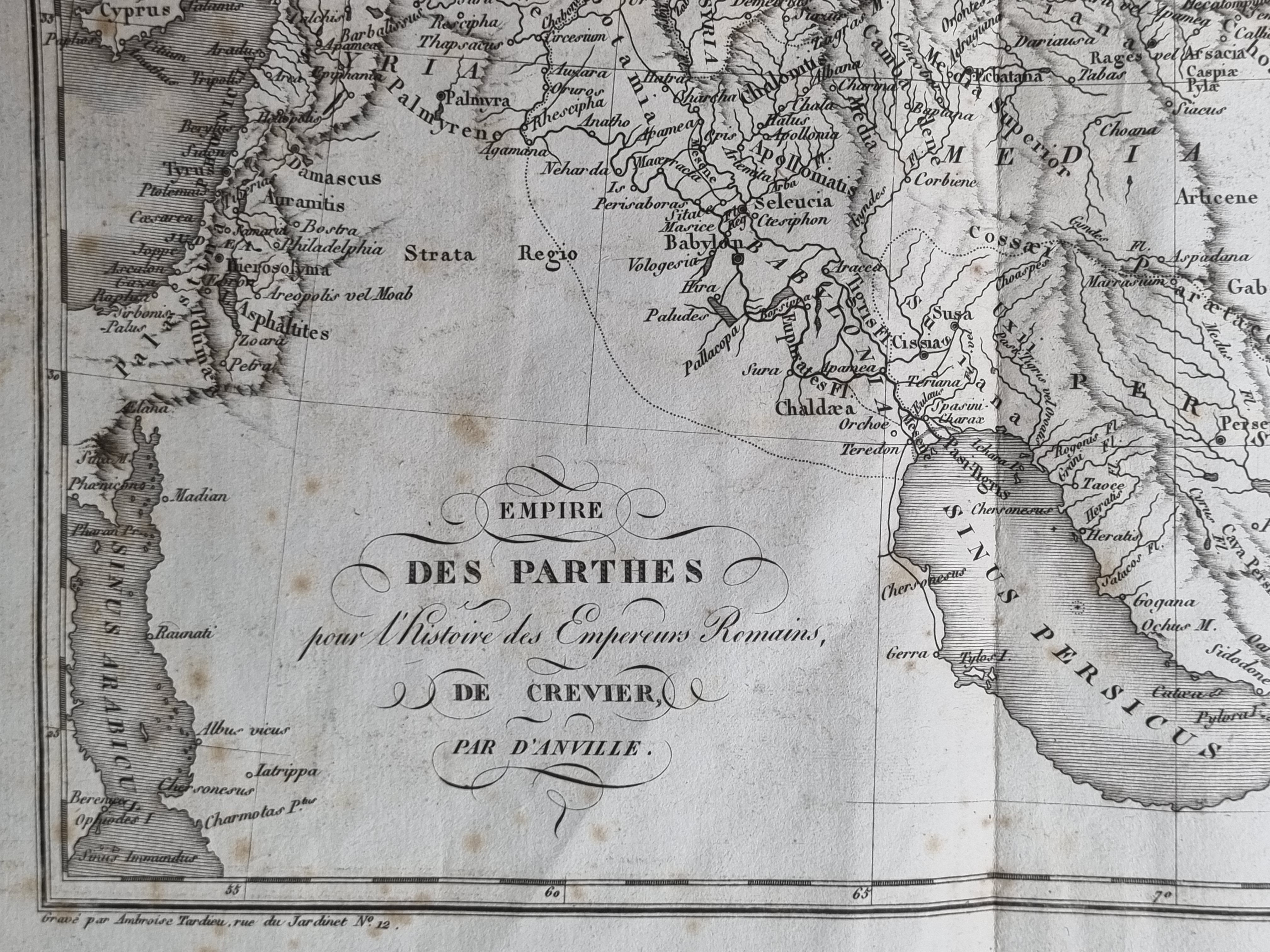 Map of the Parthian Empire from the Atlas of the History of the Emperors of 1819, 48 x 34 cm