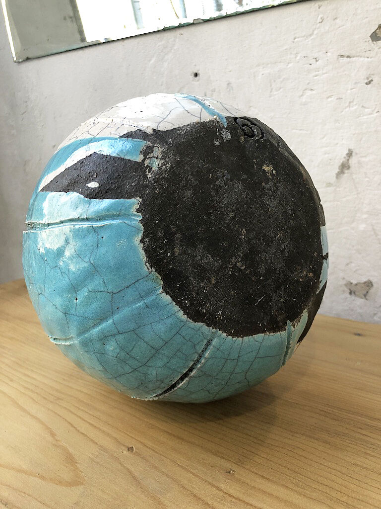 Artisan cracked earth vase