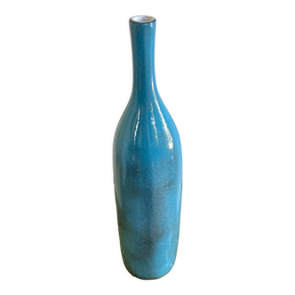 Signed stoneware soliflore bottle vase