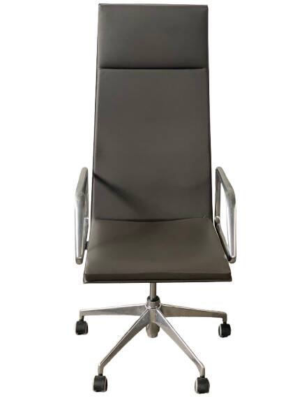 Set of Matteo Grassi designer armchairs – MIZAR Collection – Grey leather