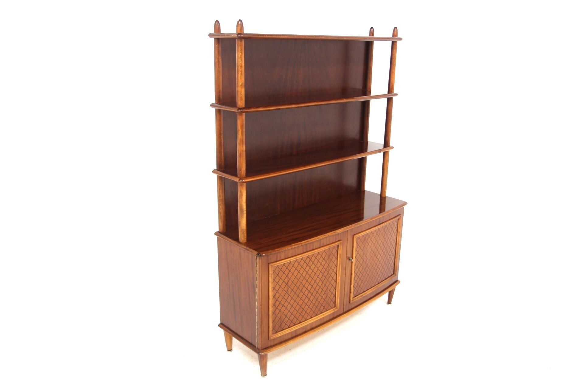 Scandinavian mahogany bookcase, Nya Eftr. Ehrlin Möbel AB, Sweden, 1950