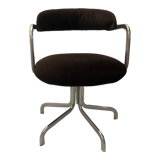 Fauteuil velours année 70 pivotant