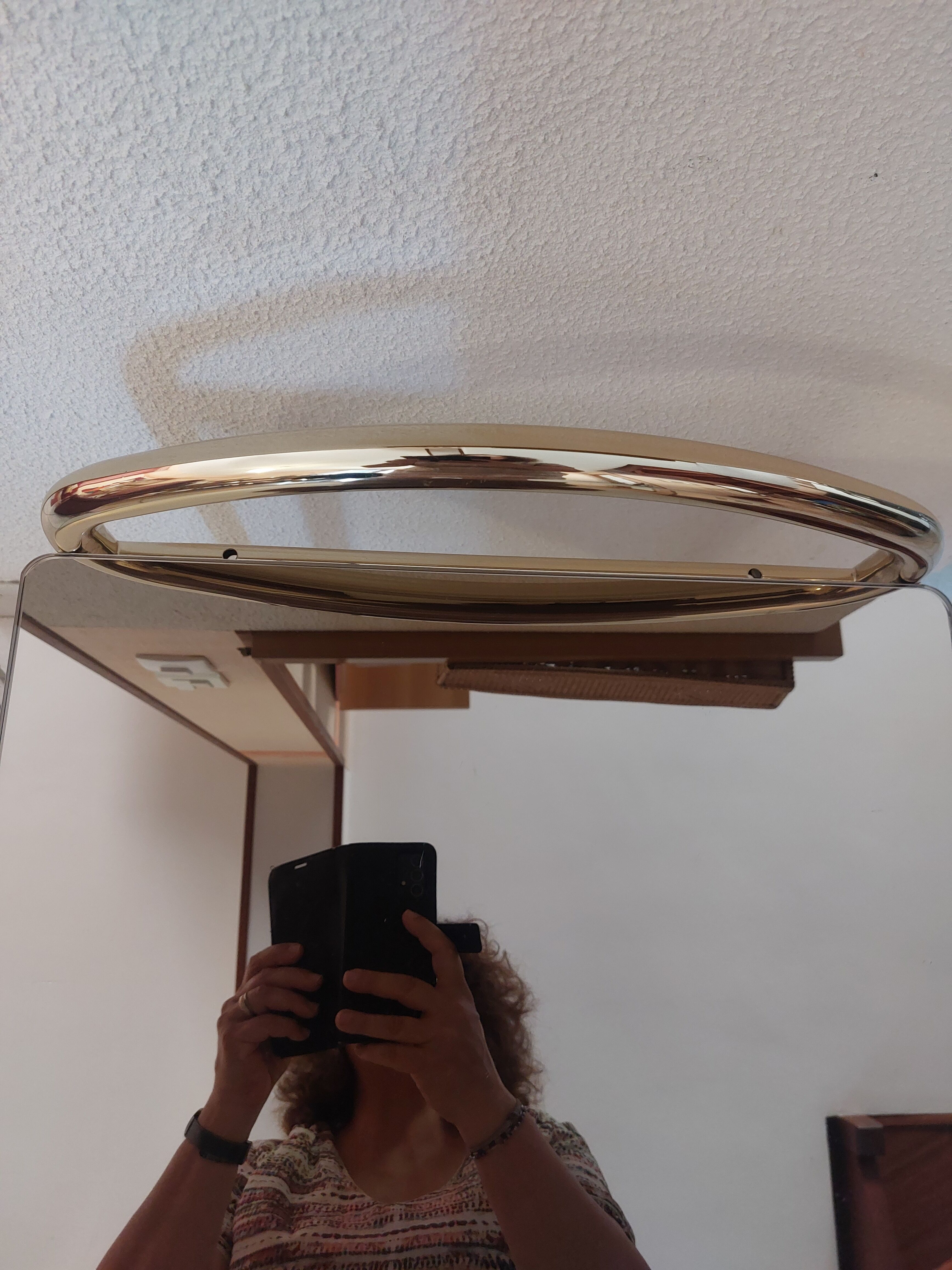 Brass and smoked glass table
