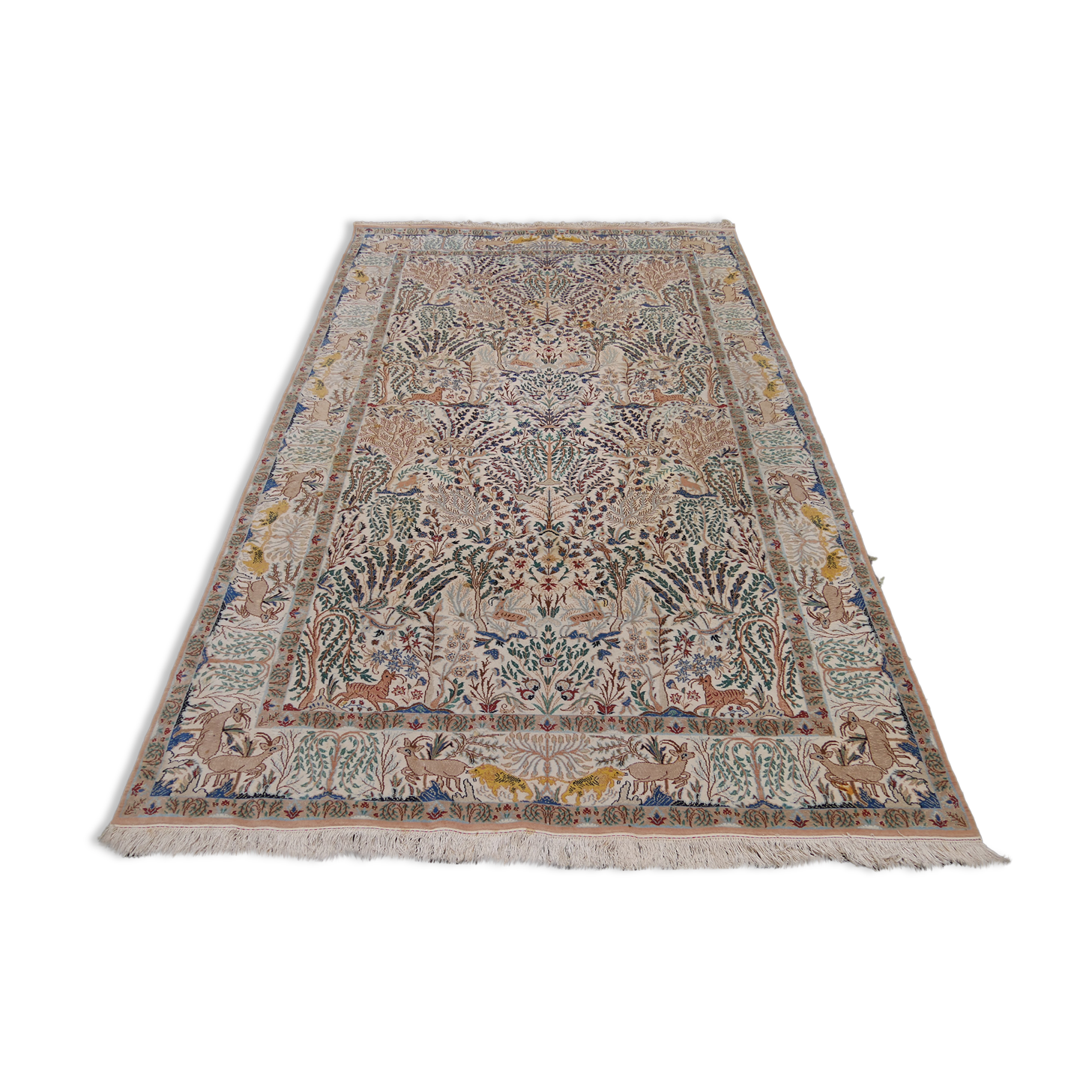 Tapis d'orient persan fait main vintage nain 160x272cm