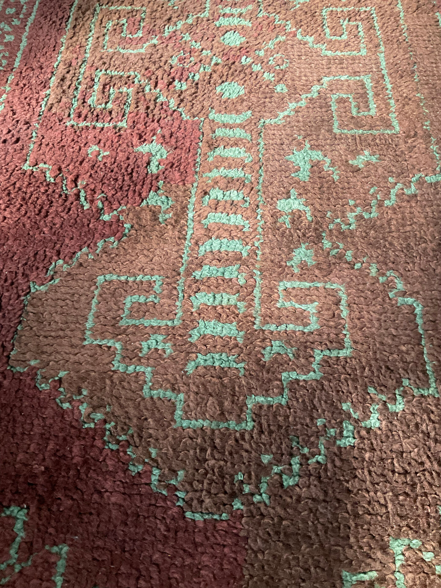 Vintage woven wool rug 70x145cm