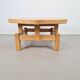 Rustic Brutalist Octagonal Oak Coffee Table by Pierre Chapo, 1960s